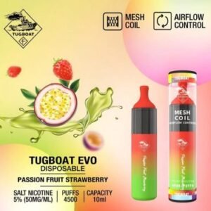 Tugboat Evo 4500 Puffs Disposable Vape Passion Fruit Strawberry