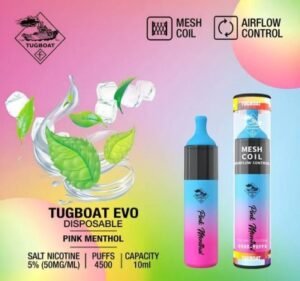 Tugboat Evo 4500 Puffs Disposable Vape Pink Menthol