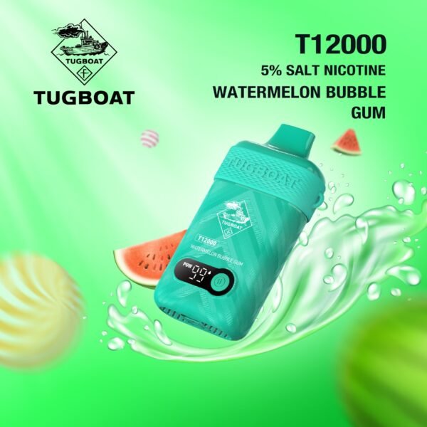 Tugboat T12000 Disposable Vape Watermelon Bubble Gum