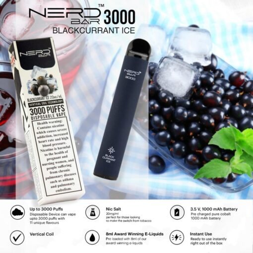 Nerd Bar 3000 Puffs Disposable Vape Blackcurrant Ice