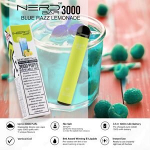 Nerd Bar 3000 Puffs Disposable Vape Blue Razz Lemonade