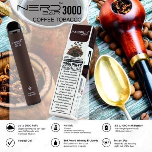 Nerd Bar 3000 Puffs Disposable Vape Coffee Tobacoo