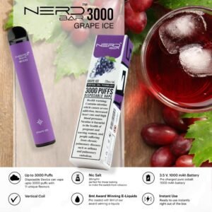 Nerd Bar 3000 Puffs Disposable Vape Grape Ice