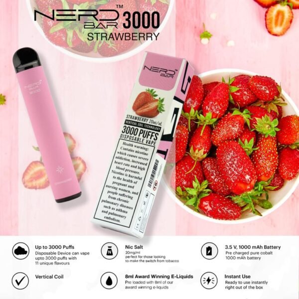 Nerd Bar 3000 Puffs Disposable Vape Strawberry