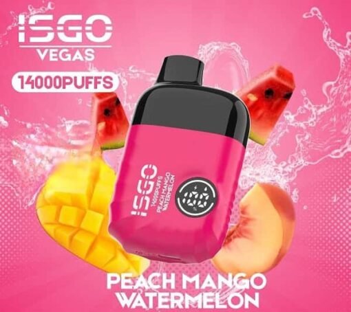 ISGO Vegas 14000 Puffs Disposable Vape Peach Mango Watermelon