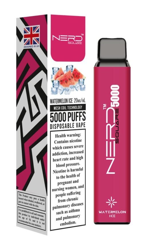 NERD SQUARE 5000 Puffs Disposable Vape Watermelon Ice