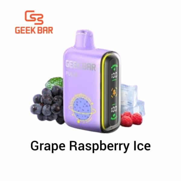 Geek Bar Pulse 15000 Puffs Disposable Vape grape Raspberry Ice