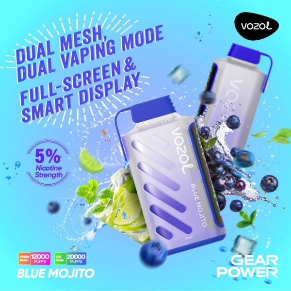 VOZOL Gear Power 20000 Puffs Disposable Vape Blue Mojito