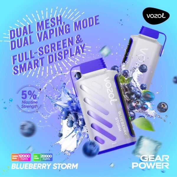 VOZOL Gear Power 20000 Puffs Disposable Vape Blueberry Storm