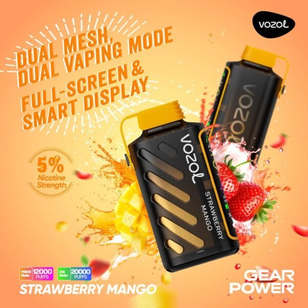 VOZOL Gear Power 20000 Puffs Disposable Vape Strawberry Mango