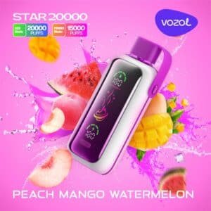 VOZOL Star 20000 Puffs Disposable Vape Peach Mango Watermelon