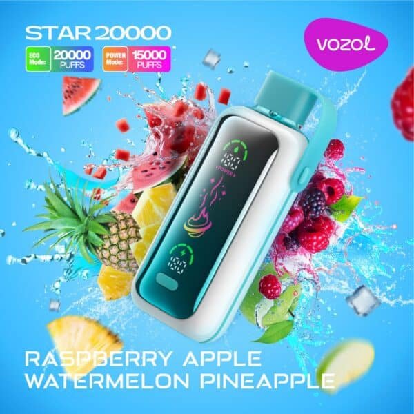 VOZOL Star 20000 Puffs Disposable Vape Raspberry Apple Watermelon Pineapple