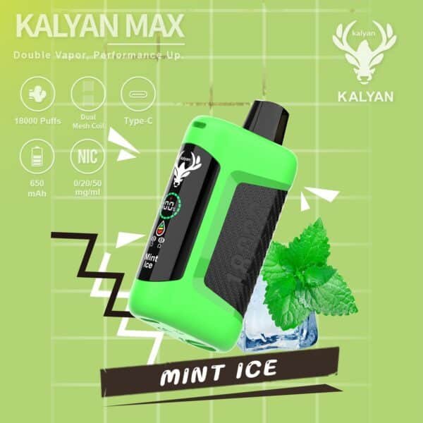 Kalyan Max 18000 Puffs disposable vape mint ice