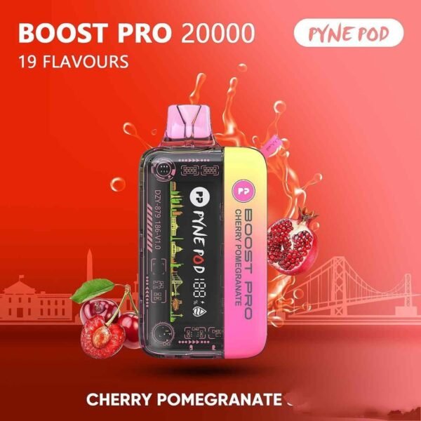 Pyne Pod Boost Pro 20000 Puffs Vape Cherry Pomegranate