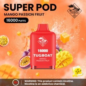 Tugboat Super 16000 Puffs Pod Mod mango passion fruit