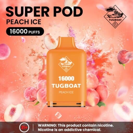 Tugboat Super 16000 Puffs Pod Mod peach ice