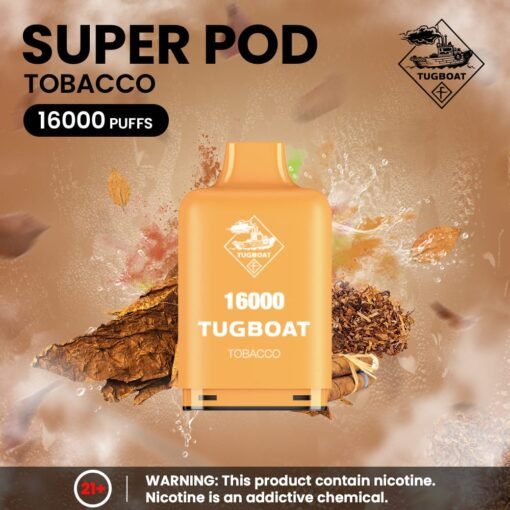 Tugboat Super 16000 Puffs Pod Mod Tobacco e1744707340528