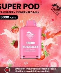 Tugboat Super 16000 Puffs Pod Mod strawberry condensed milk
