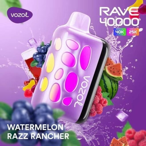 Vozol Rave 40000 Puffs Disposable Vape watermelon razz ranchers